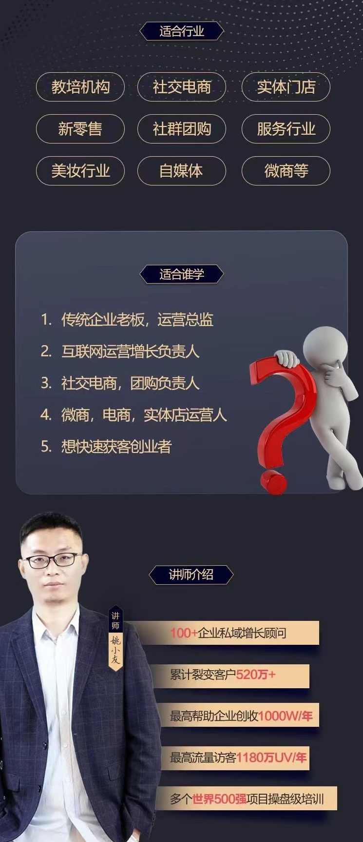 姚小友私域流量实战教程，私域获客运营变现等,课程,团队,数据分析,第2张