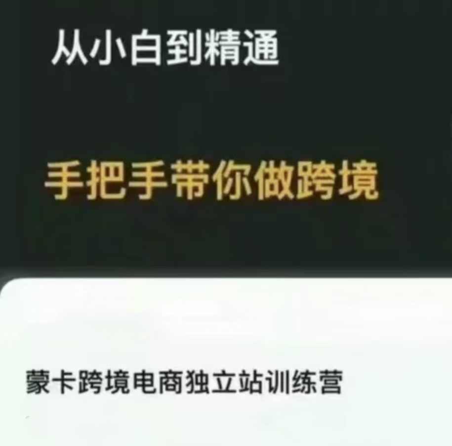 蒙卡跨境电商独立站训练营,从小白到精通手把手教你做跨境+独立站建站实战,课程,学习,电商,收款,第1张 蒙卡跨境电商独立站训练营,从小白到精通手把手教你做跨境+独立站建站实战,课程,学习,电商,收款,第1张