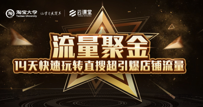 淘宝大学：流量聚金14天快速玩转直搜，超引爆店铺流量，价值8800元