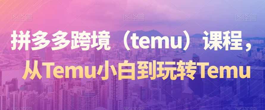 拼多多跨境(temu)课程,从Temu小白到玩转Temu,课程,管理,发展,模板,运动,第1张 拼多多跨境(temu)课程,从Temu小白到玩转Temu,课程,管理,发展,模板,运动,第1张