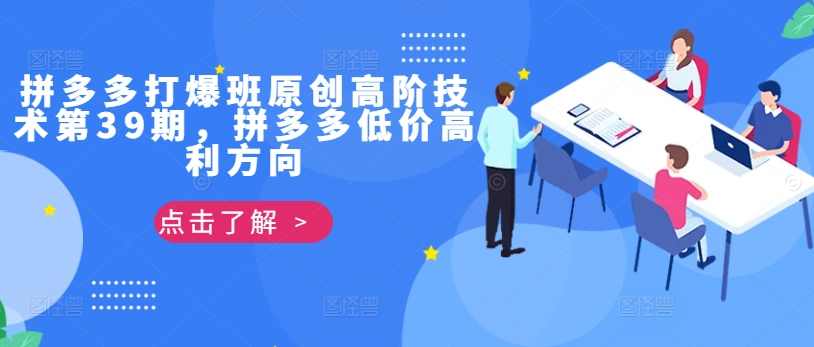 拼多多打爆班原创高阶技术第39期，拼多多低价高利方向,课程,目标,第1张