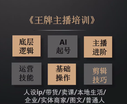 带你起号运营型主播培训课AI起号，底层逻辑/ai起号/运营晋级/主播进阶/基础操作/剪辑技巧