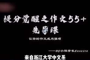 小恒学长Ernesto 提分觉醒之作文55+作文全套上分系统课，作文提升秘籍，小恒学长作文55+全套上分系统课,课程,理解,成长,高三,第1张