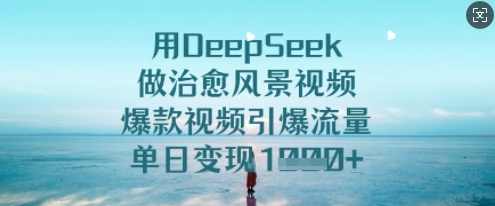 用DeepSeek做治愈风景视频，爆款视频引爆流量，单日变现多张【揭秘】,课程,放松,第1张