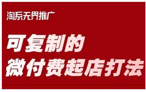 淘宝可复制的微付费起店打法，带你掌握可复制的微付费起店打法,课程,学习,成长,第1张
