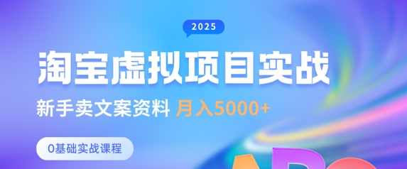 淘宝虚拟项目垂直玩法，新手卖文案资料，月入5k+,课程,第1张