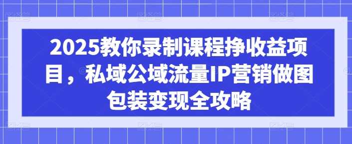 2025教你录制课程挣收益项目，私域公域流量IP营销做图包装变现全攻略【揭秘】,课程,攻略,第1张