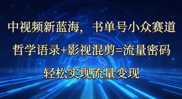 中视频新蓝海：哲学语录+影视混剪=流量密码，轻松实现流量变现【揭秘】,影视,定位,模板,第1张