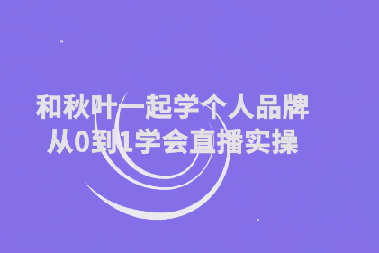 和秋叶一起学个人品牌从0到1学会直播实操