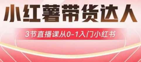 交个朋友-小红薯达人带货启航计划,3节直播课从0-1入门小红书