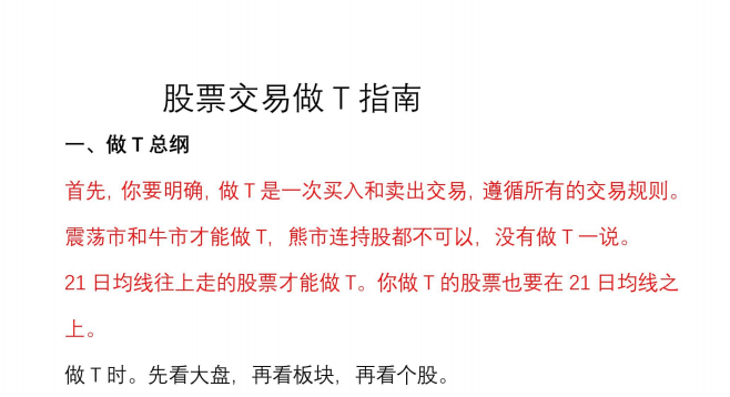 波段之门3.23付费文–股票交易做T指南 1文档,课程,第1张