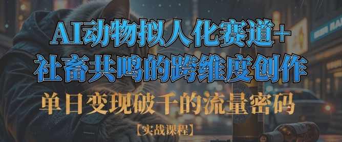 单日变现破千的流量密码，AI动物拟人化赛道+社畜共鸣的跨维度创作【揭秘】,课程,脚本,第1张