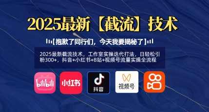 2025最新截流技术，日轻松引粉300+，抖音+小红书+B站+视频号流量实操全流程,课程,目标,健康,副业,第1张