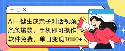 AI一键生成亲子对话视频，条条爆款，一部手机即可操作，单日变现数张【揭秘】,课程,教育,第1张