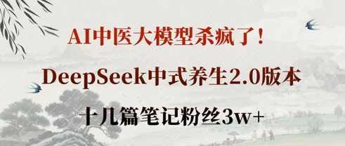 AI中医大模型杀疯了！DeepSeek中式养生2.0版本，十几篇笔记粉丝3w+【揭秘】,课程,模板,攻略,办公,中医,第1张