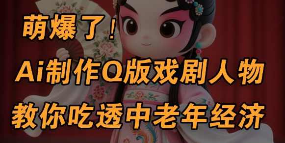 用Ai制作Q版戏剧人物，手把手教你吃透中老年经济，5分钟一个成品，多渠道变现【揭秘】,课程,第1张