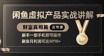 闲鱼虚拟产品实战讲解，新手一部手机即可操作，副业月利润可达5k+,副业,第1张