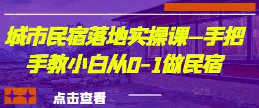 大熊-城市民宿落地实操课—手把手教小白从0-1做民宿,课程,管理,发展,第1张