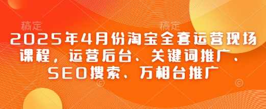 2025年4月份淘宝全套运营现场课程，运营后台、关键词推广、SEO搜索、万相台推广,课程,数据分析,SEO,第1张