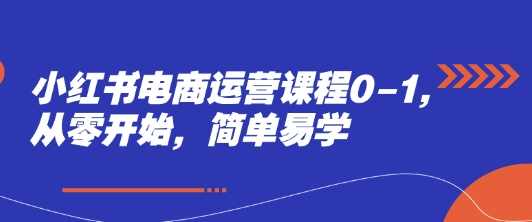 小红书电商运营课程0-1，从零开始，简单易学
