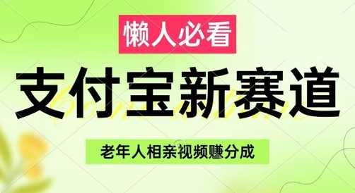 支付宝新赛道，利用老年人相亲视频，挣分成收益，轻松月入过W，操作简单【揭秘】