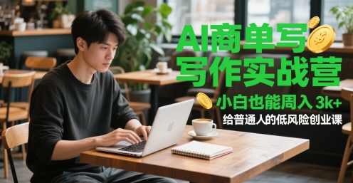 AI商单写作实战营，小白也能周入3k+，给普通人的低风险创业课【揭秘】,学习,团队,副业,第1张