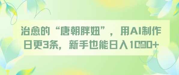 治愈的“唐朝胖妞”，用AI制作日更3条，新手也能日入多张【揭秘】,第1张