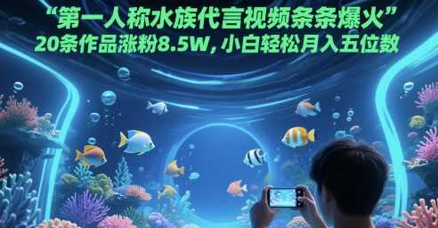 第一人称水族代言视频条条爆火，20条作品涨粉8.5W，小白轻松月入五位数【揭秘】,竞争,第1张