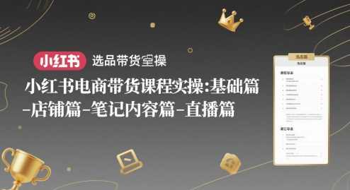 老鲁小红书电商带货课程实操：基础篇-选品篇-店铺篇-笔记内容篇-直播篇,课程,直播,电商,合作,第1张