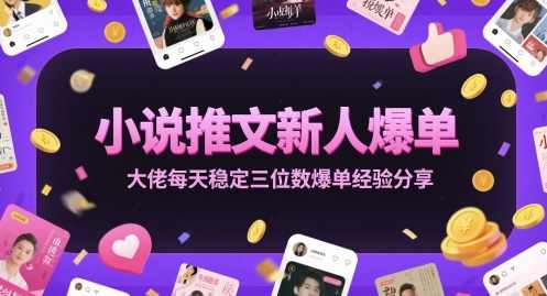 小说推文新人爆单大佬每天稳定三位数爆单经验分享【揭秘】