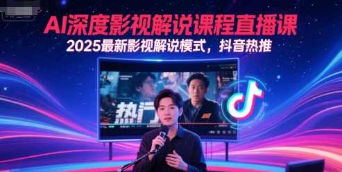 AI深度影视解说课程直播课，2025最新影视解说模式，抖音热推,课程,直播,影视,第1张