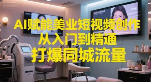 AI赋能美业短视频创作,从入门到精通,打爆同城流量,超级AI工具短视频实操落地,课程,第1张 AI赋能美业短视频创作,从入门到精通,打爆同城流量,超级AI工具短视频实操落地,课程,第1张