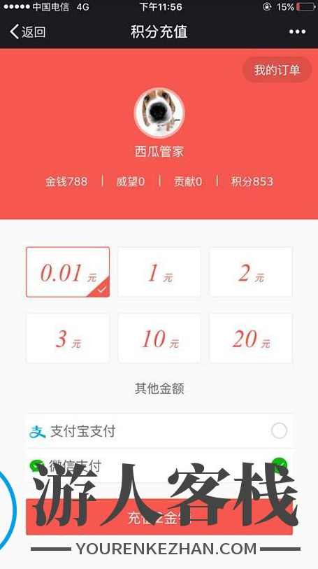 Discuz插件 西瓜积分在线充值插件商业版 dz积分充值插件