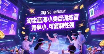 淘宝蓝海小类目训练营， 竞争小可复制性强