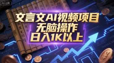 文言文AI视频项目，无脑操作，日入1K以上【揭秘】,教育,人工智能,视频制作,第1张