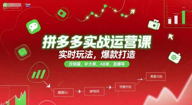 推易电商拼多多实战运营课，实时玩法，爆款打造，改销量，补大单，AB单，直播等（更新2025月）易电商拼多多实战运营课，实时玩法，打造爆款，提升销量与大单处理,课程,发展,直播,理解,定位,第1张