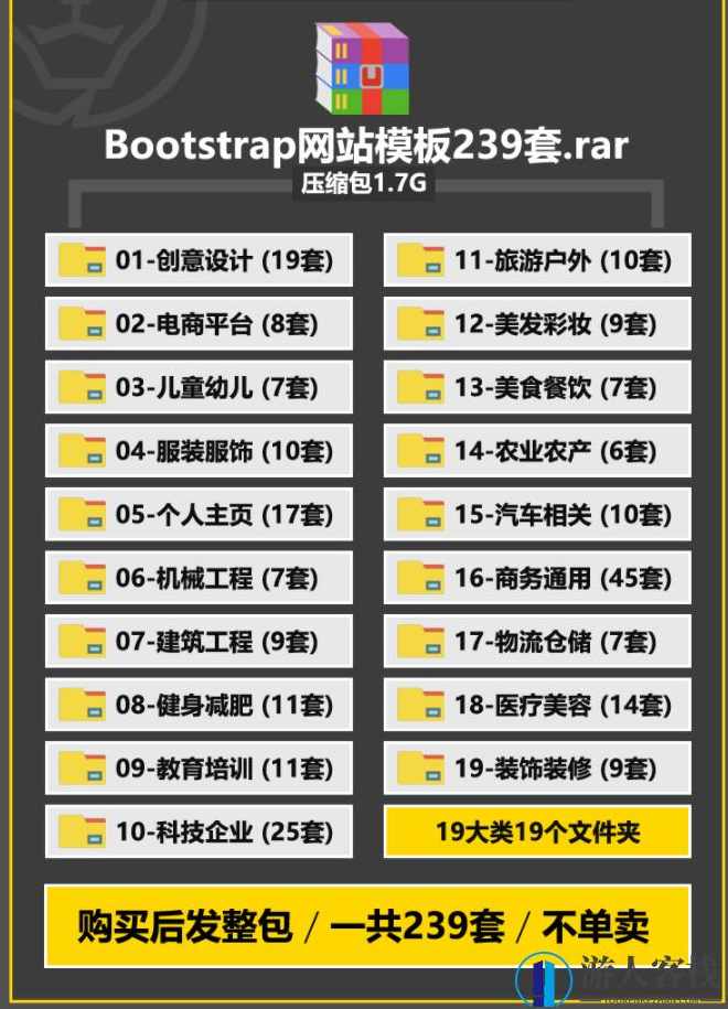 Bootstrap模板精美响应式网站包含全行业HTML模板239套打包，响应式网站模板，精选全行业HTML模板239套,Bootstrap模板,设计素材,第1张