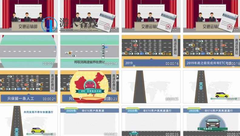 ETC政策动画解读讲解汽车交通MG动画完整AE项目工程文件包，ETC政策动画解读，汽车交通MG动画完整AE项目工程文件包解析