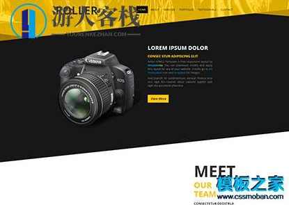高颜值黄色大气摄影工作室网页模板 摄影楼网站 bootstrap模板，时尚摄影工作室网页设计，高颜值黄色大气 Bootstrap 模板