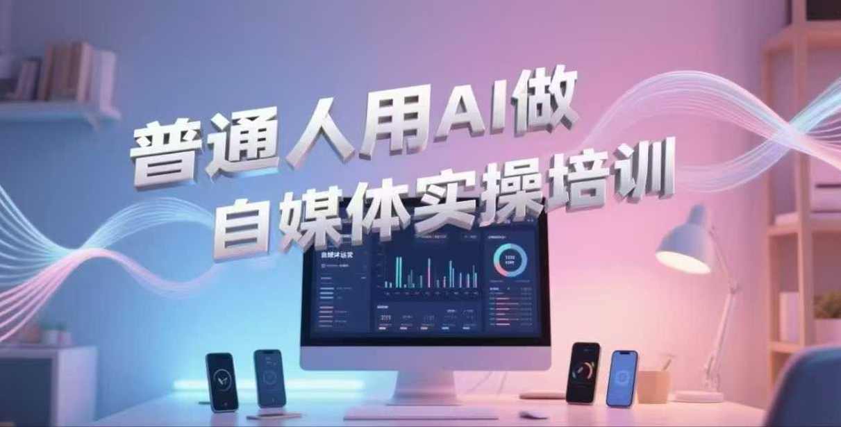 普通人用AI做自媒体实操培训,普通人一个人用ai做自媒体,视频制作、短视频引流、直播带货,轻松入门,AI自媒体入门全攻略,普通人如何快速上手,课程,学习,直播,微信,视频制作,第1张 普通人用AI做自媒体实操培训,普通人一个人用ai做自媒体,视频制作、短视频引流、直播带货,轻松入门,AI自媒体入门全攻略,普通人如何快速上手,课程,学习,直播,微信,视频制作,第1张