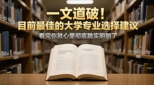 付费文章:一文道破!目前最佳的大学专业选择建议,看完你就心里彻底踏实明朗了,专业选择指南,揭秘最佳大学专业选择,助你未来无忧,专业,第1张 付费文章:一文道破!目前最佳的大学专业选择建议,看完你就心里彻底踏实明朗了,专业选择指南,揭秘最佳大学专业选择,助你未来无忧,专业,第1张