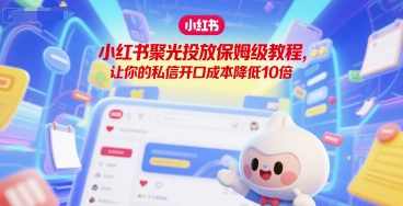 小红书聚光投放保姆级教程，让你的私信开口成本降低10倍，小红书聚光投放，保姆级教程，降低私信开口成本，轻松提升曝光与转化,课程,微信,平衡,第1张