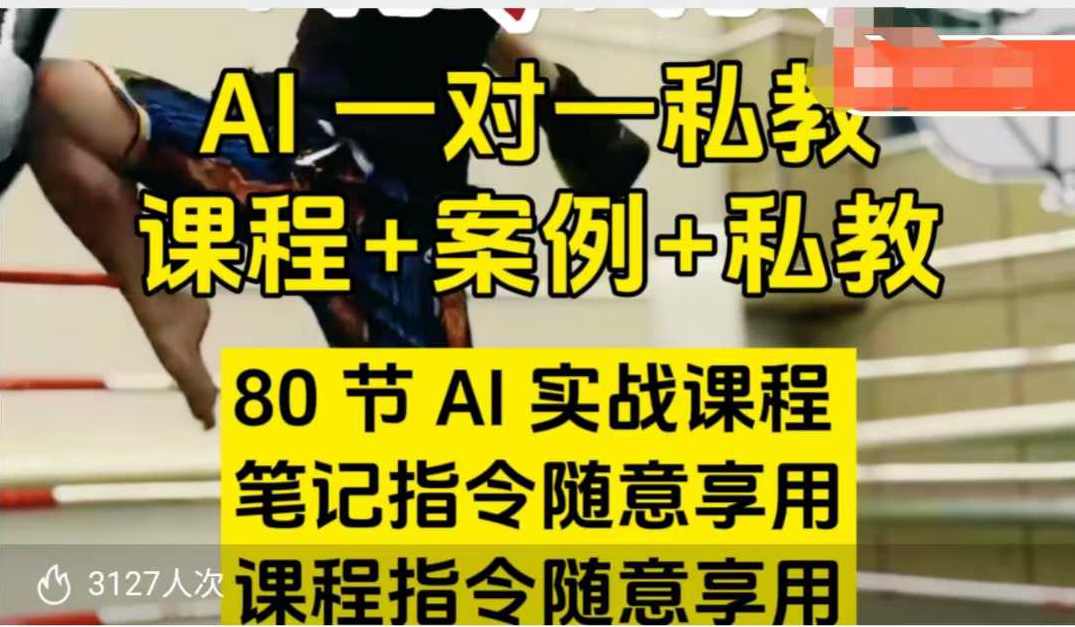 AI指令实战课，课程+案例，80节AI实战课程，笔记指令随意享用，课程指令随意享用，AI实战课程，AI指令实战课，80节课程，一键领取笔记指令,课程,学习,专业,定位,脚本,第1张
