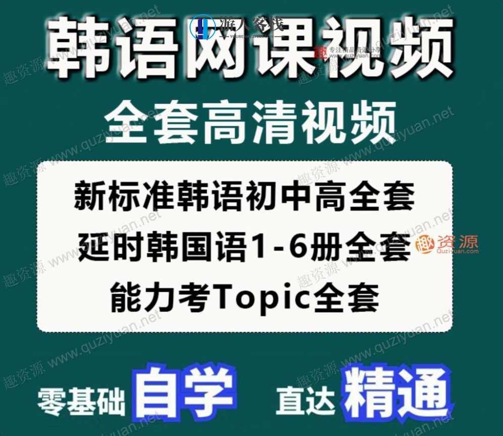 韩语网课零基础自学入门延世韩国语视频教程TOPIK考级课程资料新（100GB）韩语入门自学入门延世韩国语视频教程,学习,课程,第1张