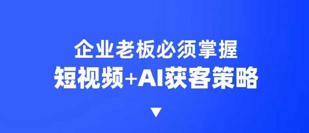 企业短视频AI获客霸屏流量课，6步短视频+AI突围法，3大霸屏抢客策略，短视频AI获客霸屏流量课6步策略，解锁短视频与AI融合的获客新纪元