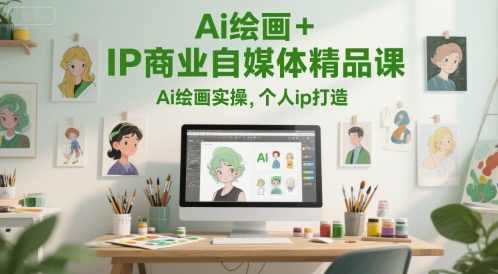 Ai绘画+IP商业自媒体精品课，Ai绘画实操，个人ip打造，AI绘画与IP商业自媒体实战课，个人IP打造与实操技巧