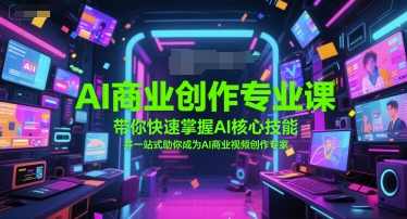 AI商业创作专业课，带你快速掌握AI核心技能，并一站式助你成为AI商业视频创作专家，AI商业创作，掌握核心技能，成为AI商业视频创作专家,课程,直播,专业,理解,人工智能,第1张