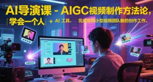 AI导演课-余博士AIGC视频制作方法论，学会一个人+AI工具，完成如同小型视频团队般的创作工作，实现导演梦，AI导演课，余博士AIGC视频制作方法论，一人掌握AI工具，打造小型视频团队,课程,团队,脚本,人工智能,视频制作,第1张