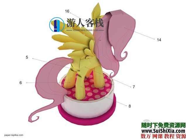 一些简单的3D纸模图片、PDF素材_蓝星智库视频资源，3D纸模素材与视频资源速览,学习,蓝星智库,课程,模板,psd,第7张