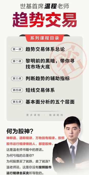 温程：世基投资温程 趋势交易体系，温程投资策略，趋势交易体系优化,课程,第1张